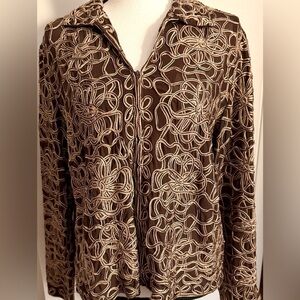 Vintage Laura Ashley Embroidered Zip Jacket/Blazer